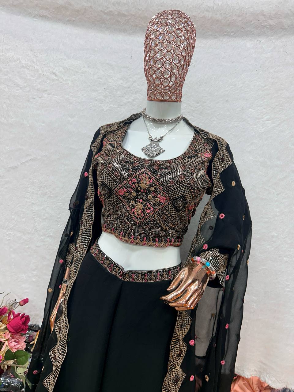 Black Coloured Eid special Embroidered Suit