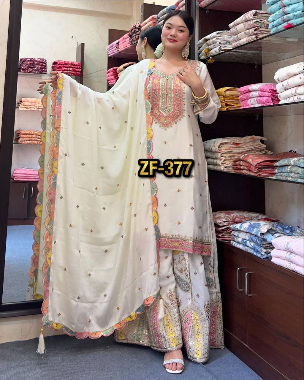 New Designer Party Wear Look Fancy Top-Dupatta and Fully Stitched Sharara