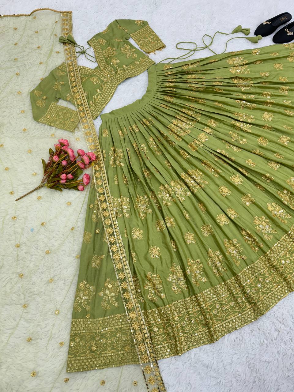 New Wedding Collection Lehenga Choli With Full Heavy Embroidery Sequence Work