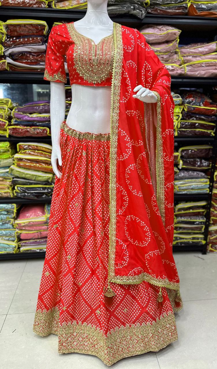 New Launching Embroidery Work Digital Print Lehenga Choli