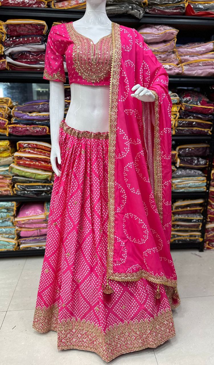 New Launching Embroidery Work Digital Print Lehenga Choli