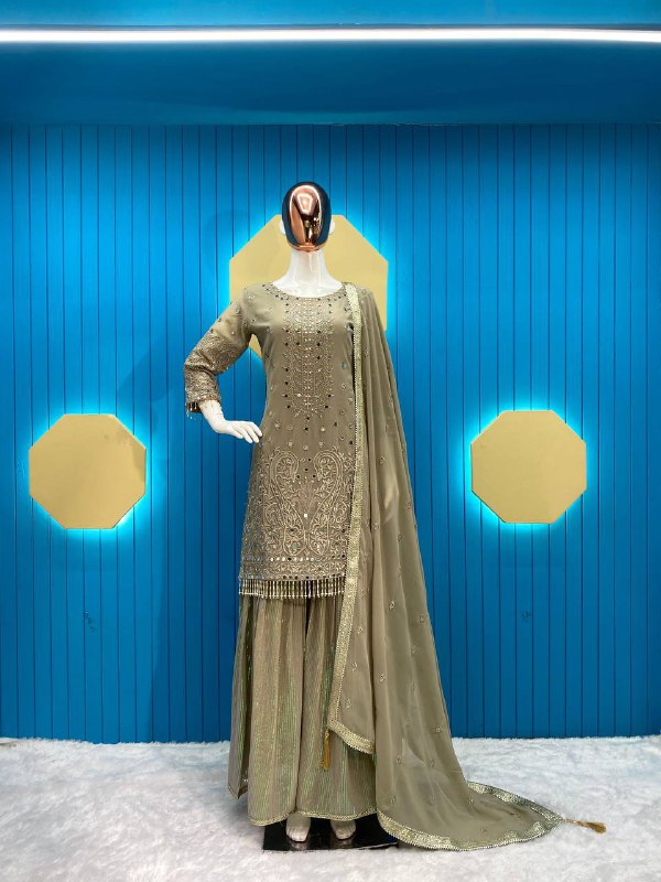 EXCLUSIVE DESIGNER HEAVY GEORGETTE SEQUANCE WORK SUIT