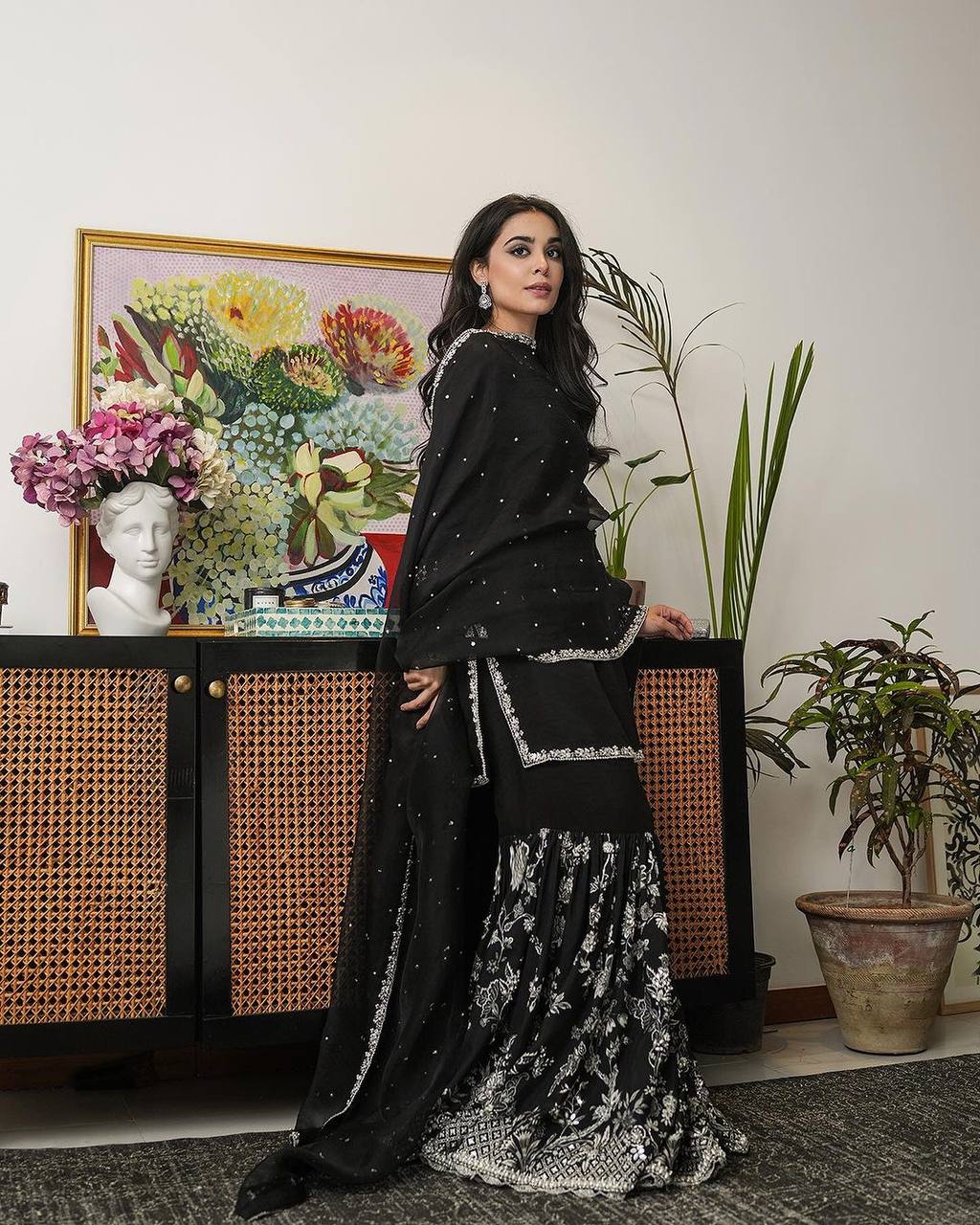 New Designer Party Wear Look Top-Plazzo and Dupatta With Heavy Embroidery Work