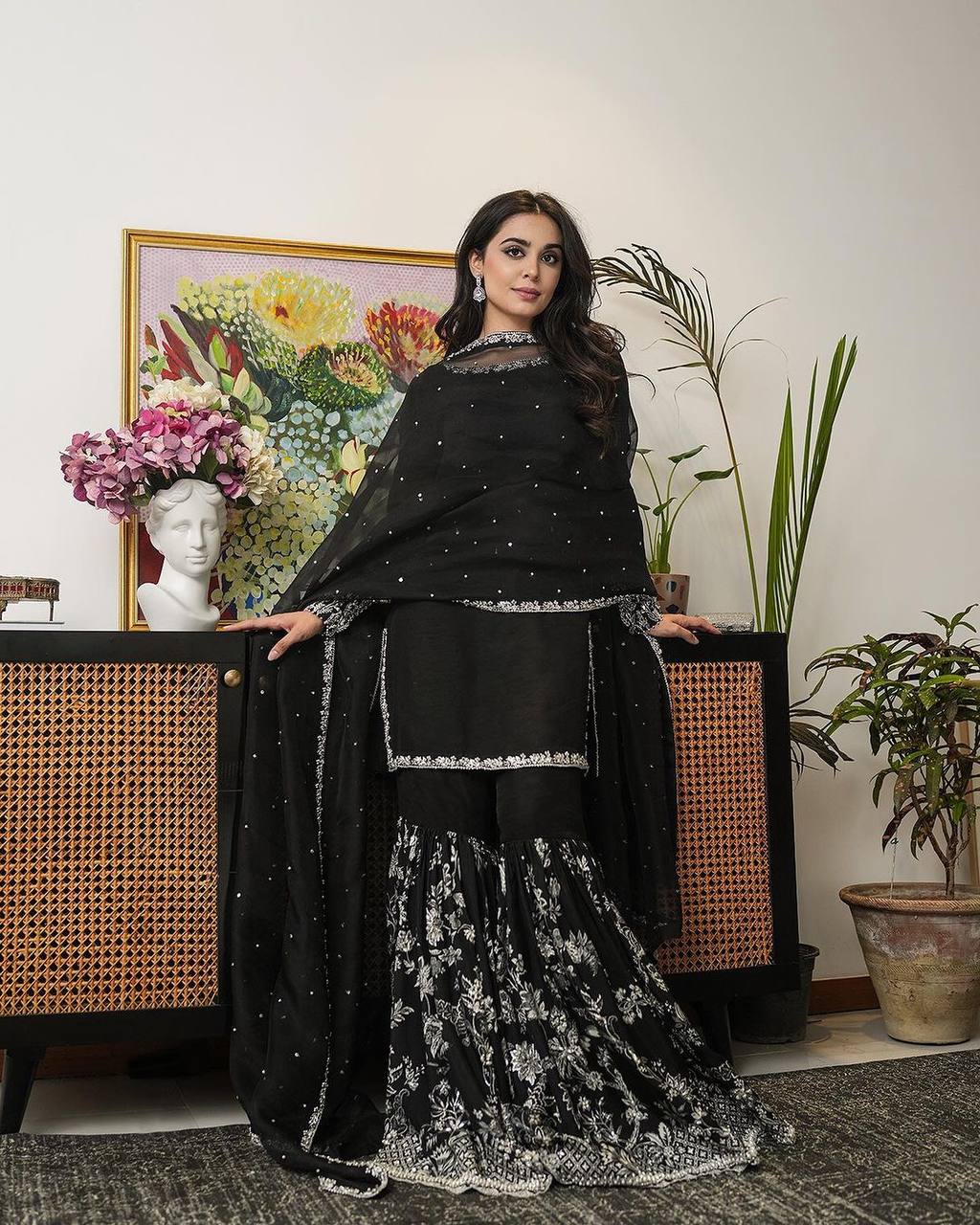 New Designer Party Wear Look Top-Plazzo and Dupatta With Heavy Embroidery Work