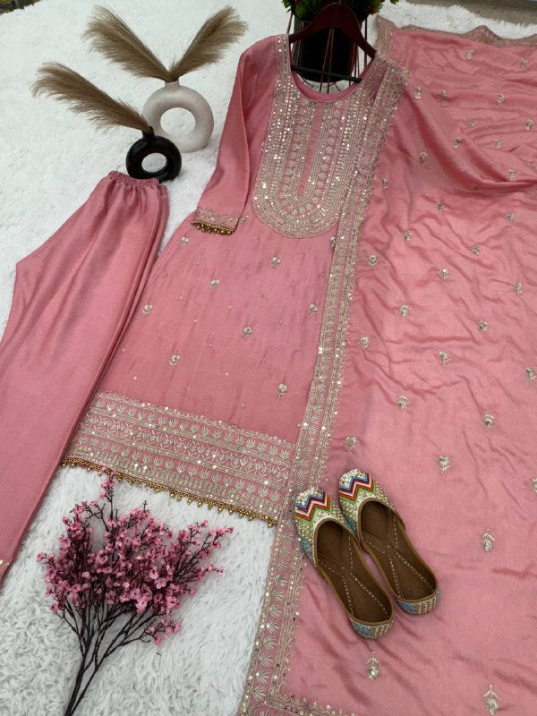 New Designer Collection In Faux Georgette With Heavy Embroidery Sequence Work