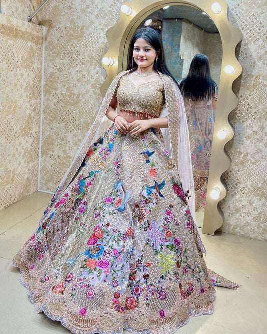 Launching 4 meter flared Japan Satin Silk Lehenga