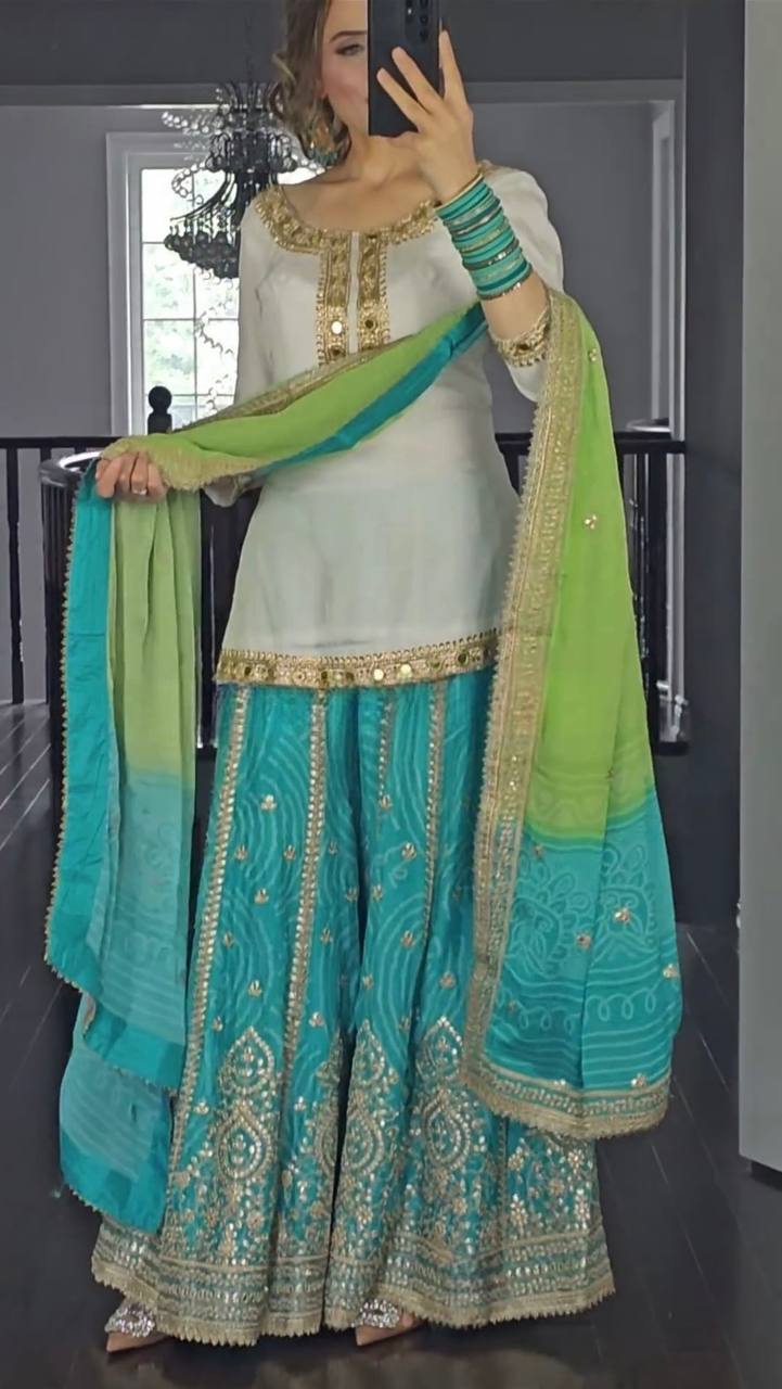 Summer Special Presenting New Designer Party Wear Top Sharara Suit