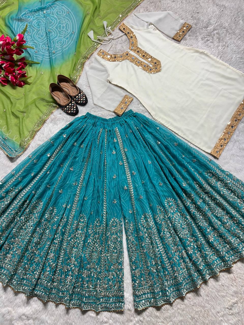 Summer Special Presenting New Designer Party Wear Top Sharara Suit