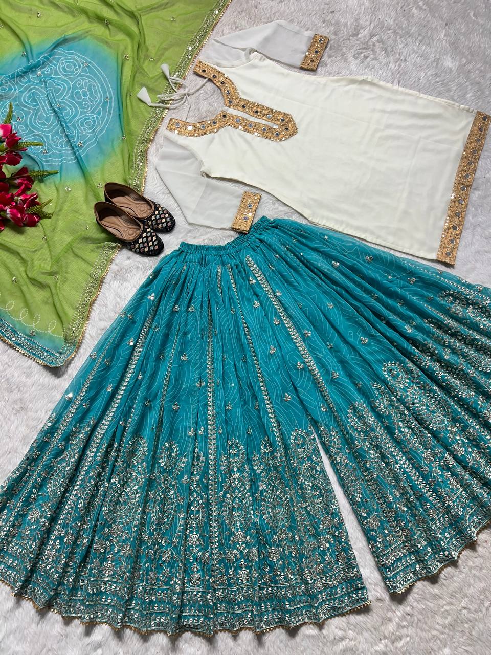 Summer Special Presenting New Designer Party Wear Top Sharara Suit