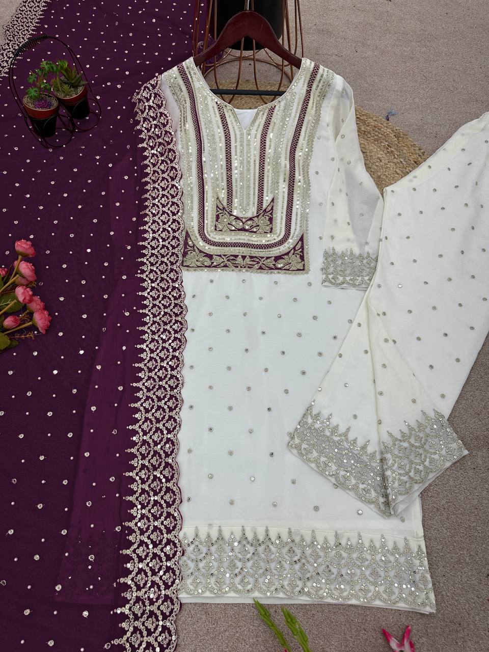 New Eid Collection Pure Chinnon Silk With Heavy Embroidery Sequence Work