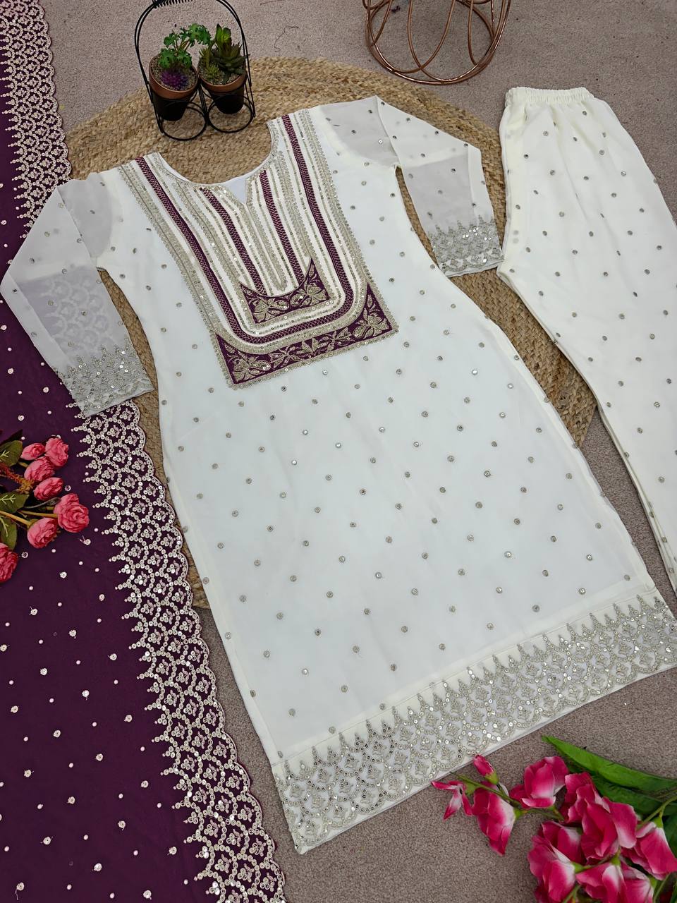 New Eid Collection Pure Chinnon Silk With Heavy Embroidery Sequence Work