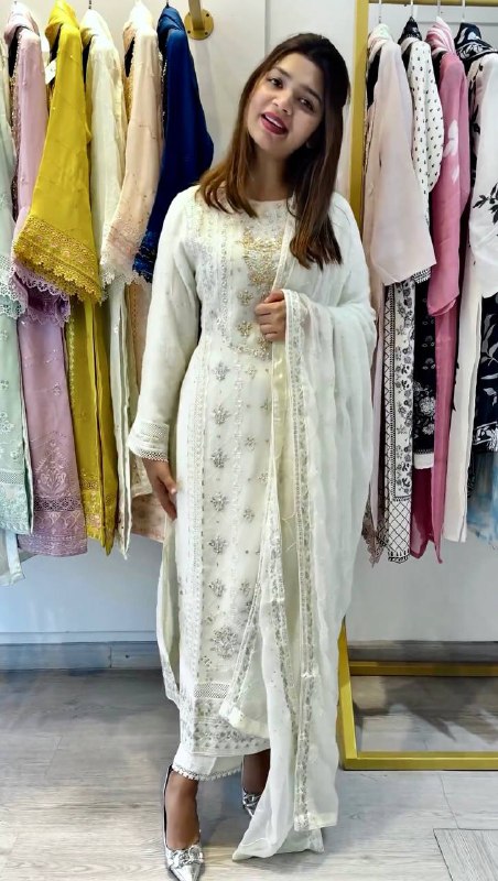 New Designer Long Top , Pant and Dupptta In Fancy Style