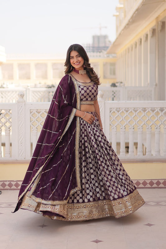 Designer Dyeable Pure Viscose Jacquard fabric Lehenga Choli