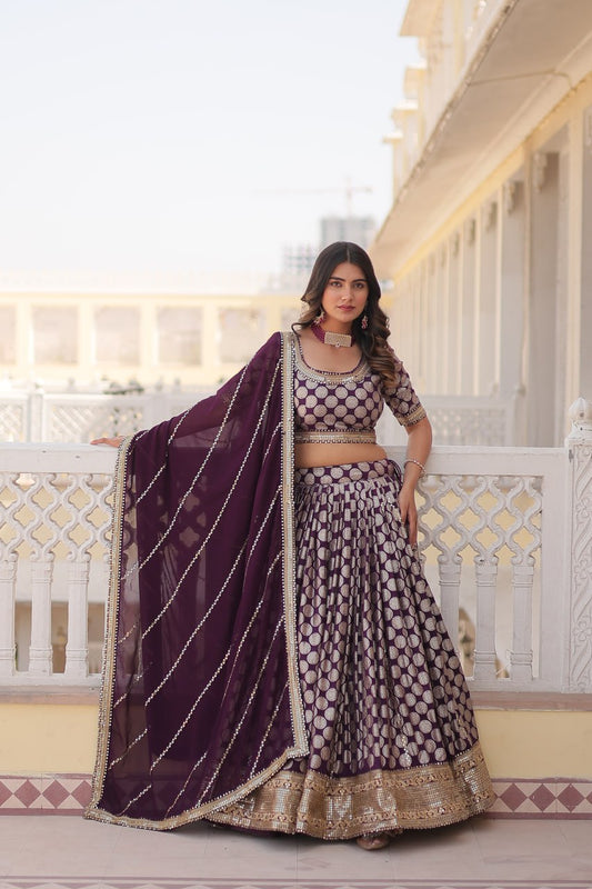 Designer Dyeable Pure Viscose Jacquard fabric Lehenga Choli