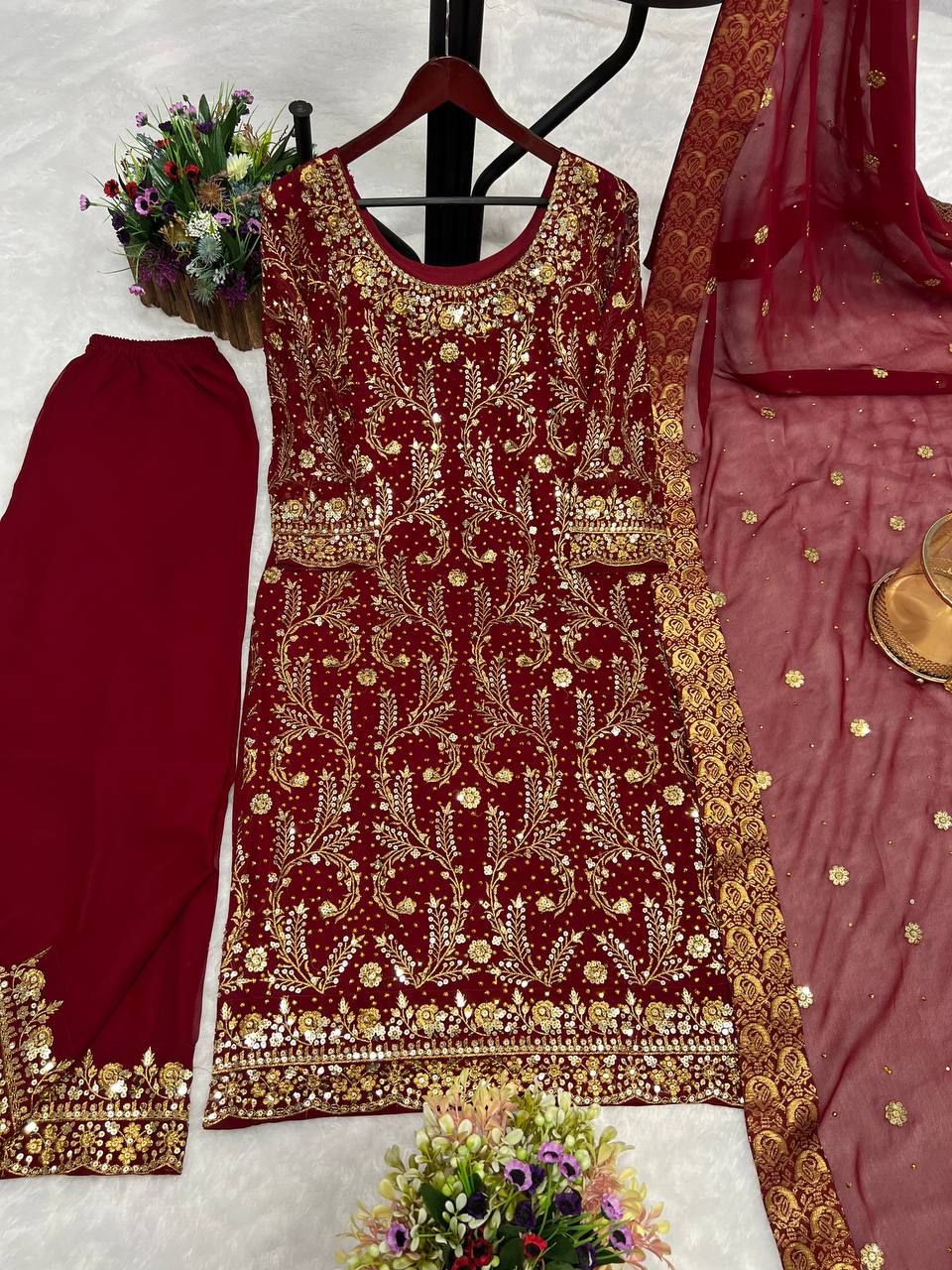 LAUNCHING NEW TRDITIONAL COLLECTION 3 PIECE FANCY KURTI