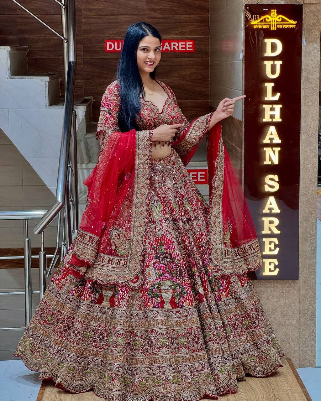 Launching 4 meter flared Fox Georgette Lehenga