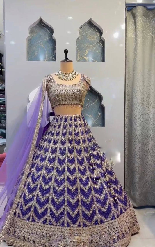 Launching 4 meter flared Fox Georgette Lehenga