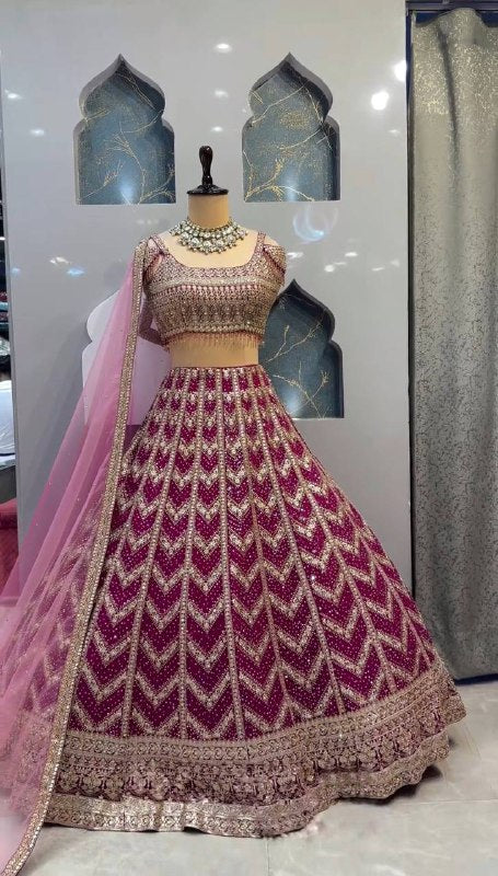 Launching 4 meter flared Fox Georgette Lehenga