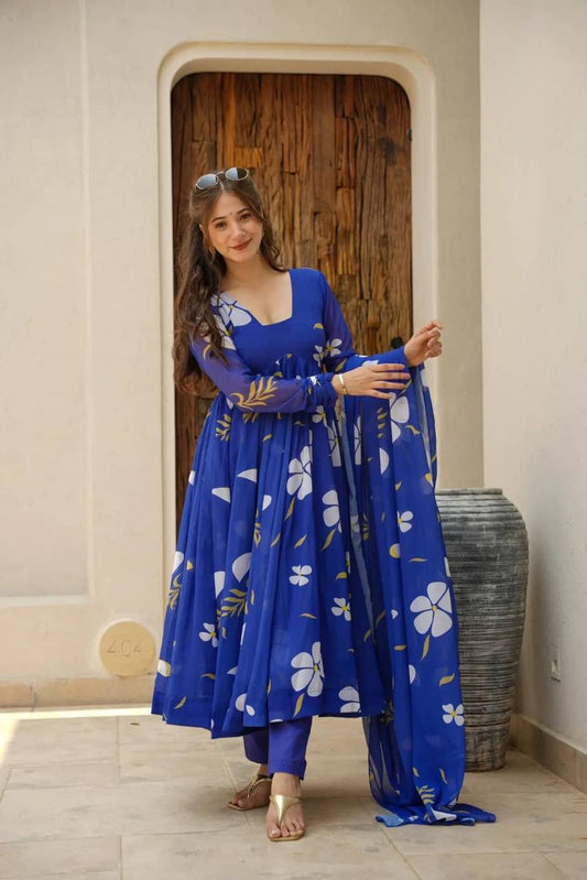 GEORGETTE FABRIC DIGITAL PRINT READYMADE ANARKALI SUIT