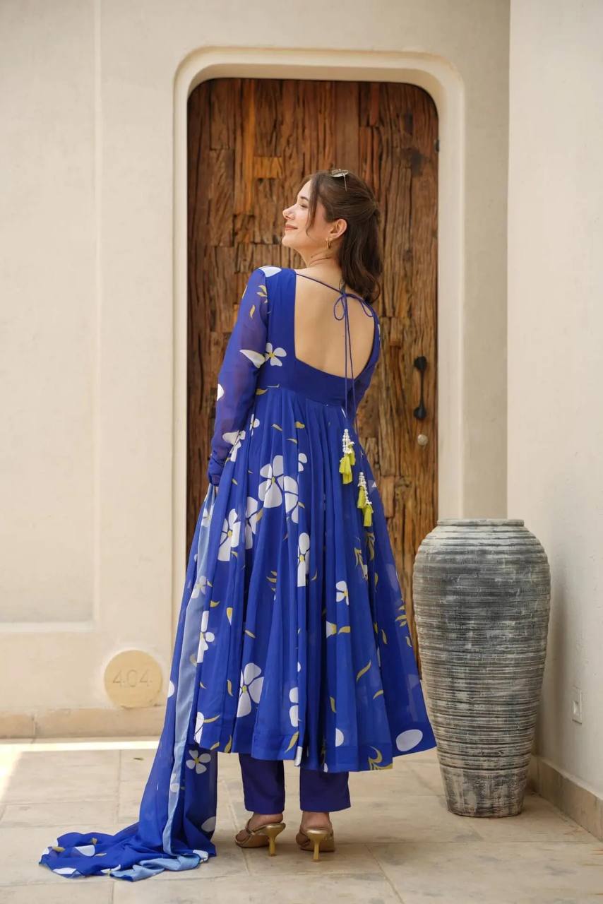 GEORGETTE FABRIC DIGITAL PRINT READYMADE ANARKALI SUIT