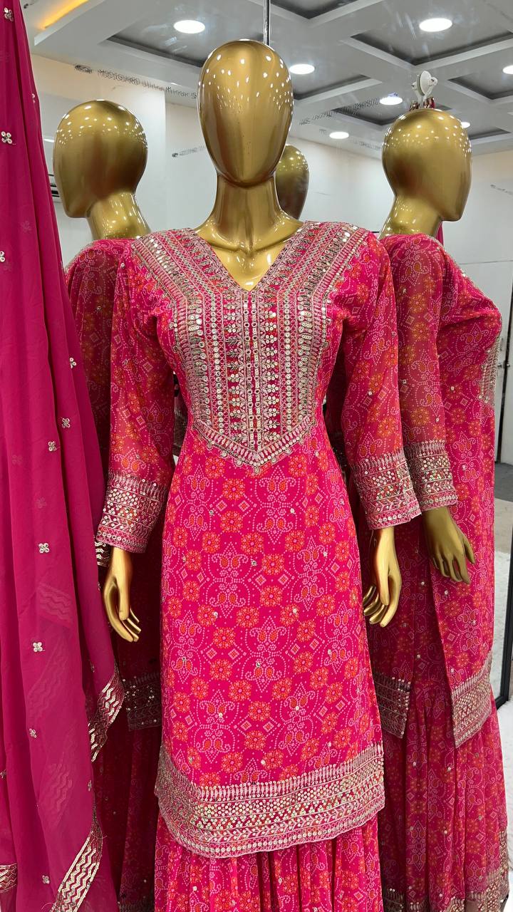 New Designer Collection In Heavy Georgette With Digital Print