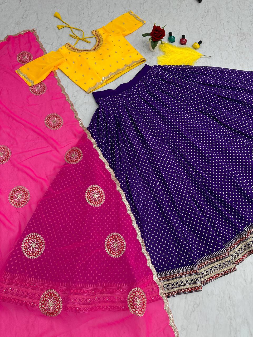 Fox Georgette Launching Navratri Special Lehenga Choli