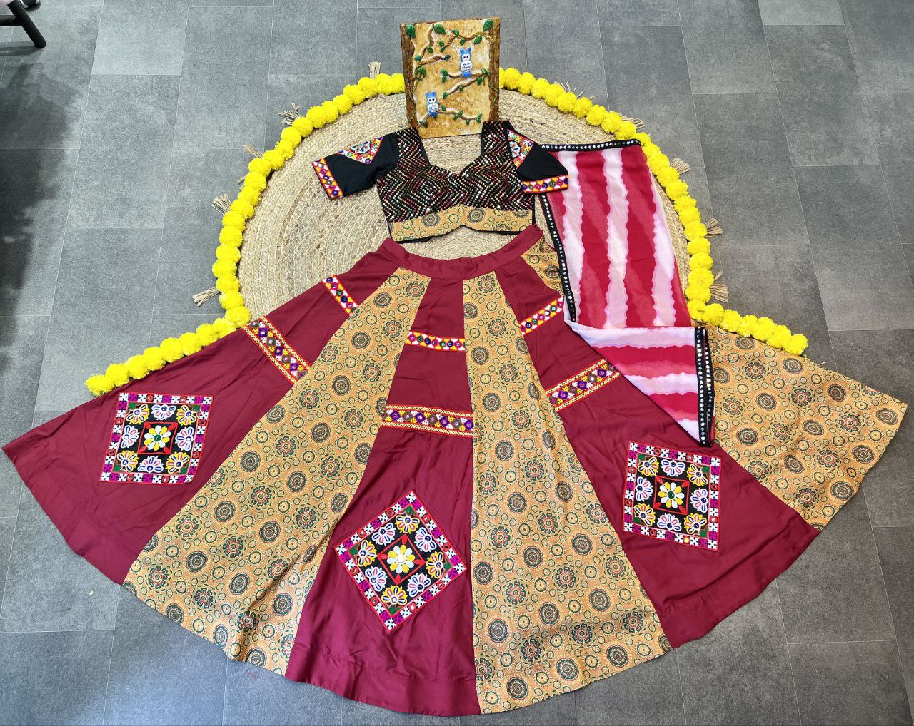 Multi Piramit Lehenga (Full Stitched)