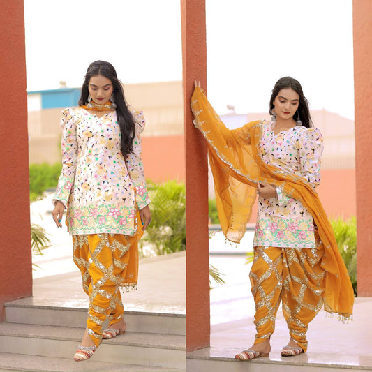 Launching New Designer Party Wear Look Top ,Dhoti Salwar and Dupatta