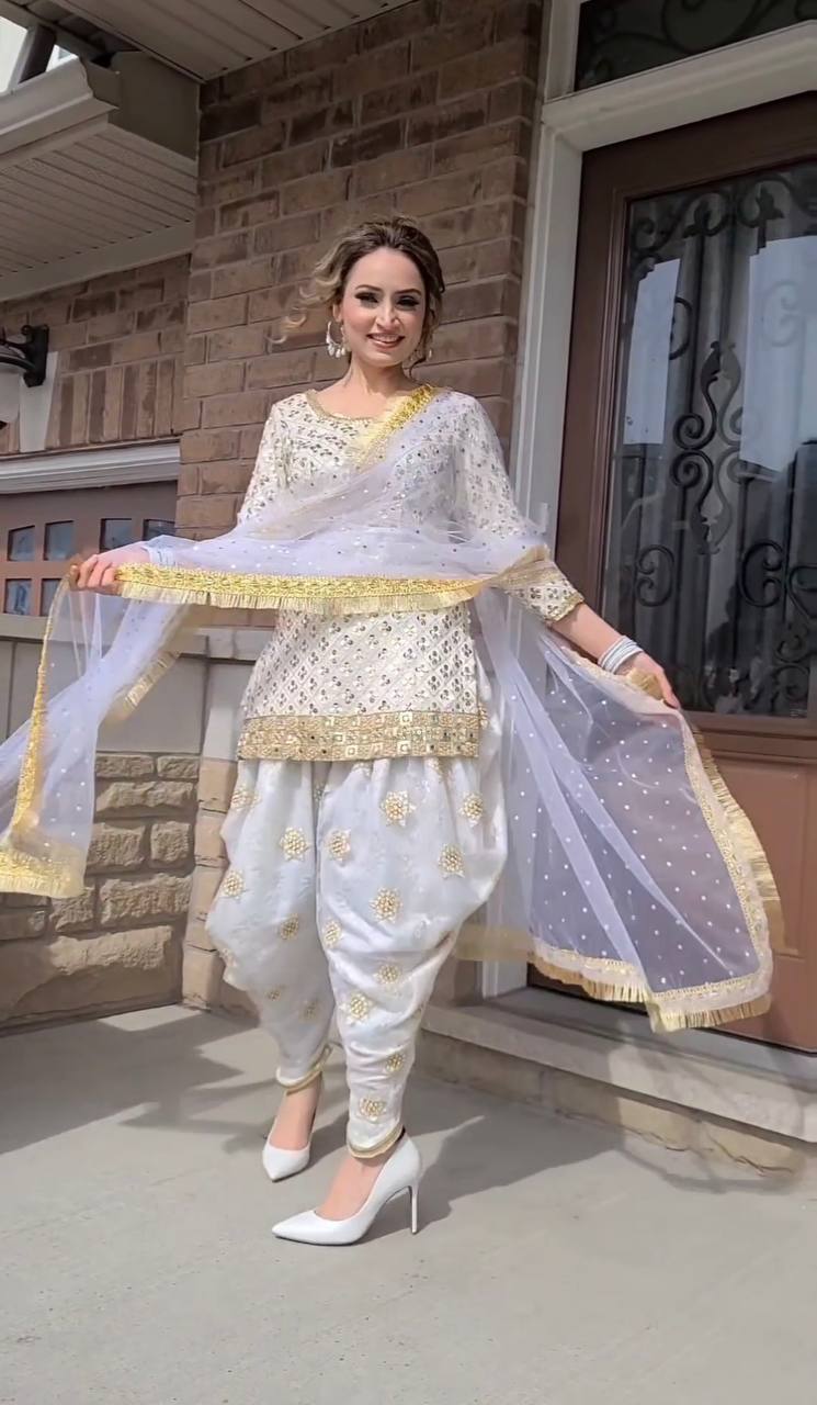 White colour sale salwar suit design