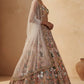Net lehenga with rainbow sequins Dori & thread work choli