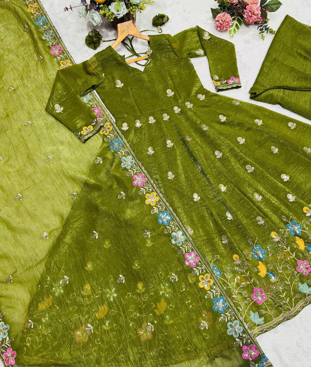 PREMIUM READYMADE ANARKALI SUIT SET (3 PCS)