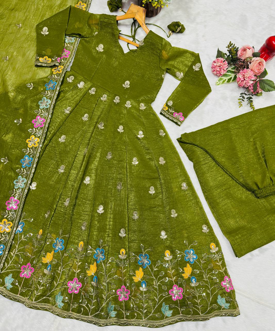 PREMIUM READYMADE ANARKALI SUIT SET (3 PCS)