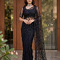 Net Bidds sequence pearls Embroidery Work Saree