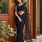 Net Bidds sequence pearls Embroidery Work Saree