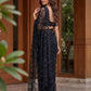 Net Bidds sequence pearls Embroidery Work Saree