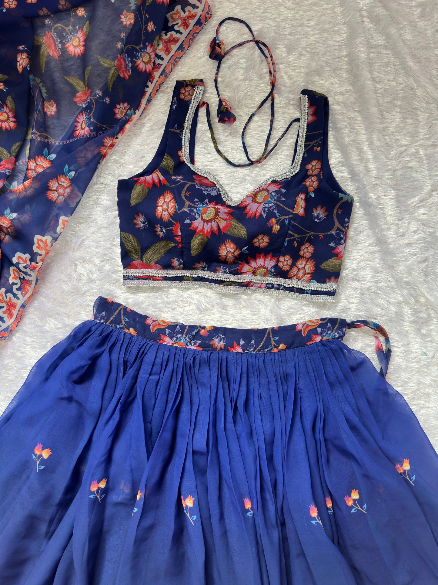 Premium Soft Fox Georgette digital printed lehenga