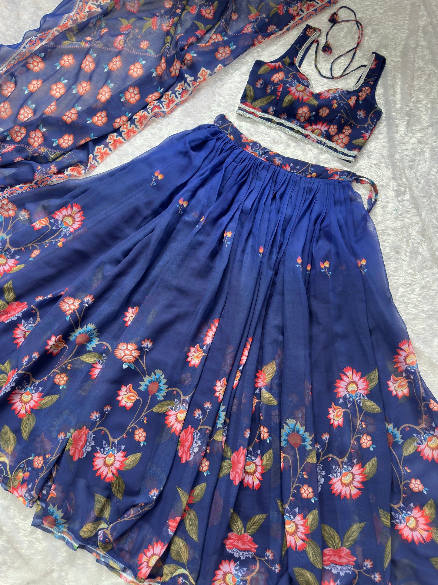 Premium Soft Fox Georgette digital printed lehenga