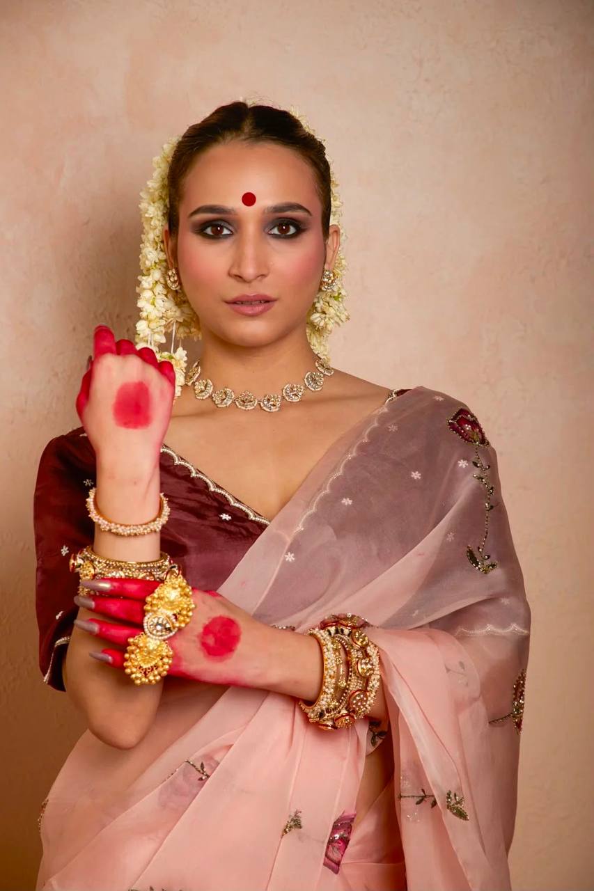 RICH CELEBRITY STYLE HANDWORK SOFT SAREE