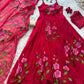 Georgette handpainted Anarkali suit