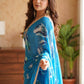 Soft pure Georgette golden diamond work sarees