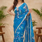 Soft pure Georgette golden diamond work sarees