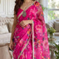 Soft pure Georgette golden diamond work sarees
