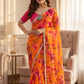 Soft pure Georgette golden diamond work sarees