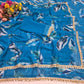 Soft pure Georgette golden diamond work sarees