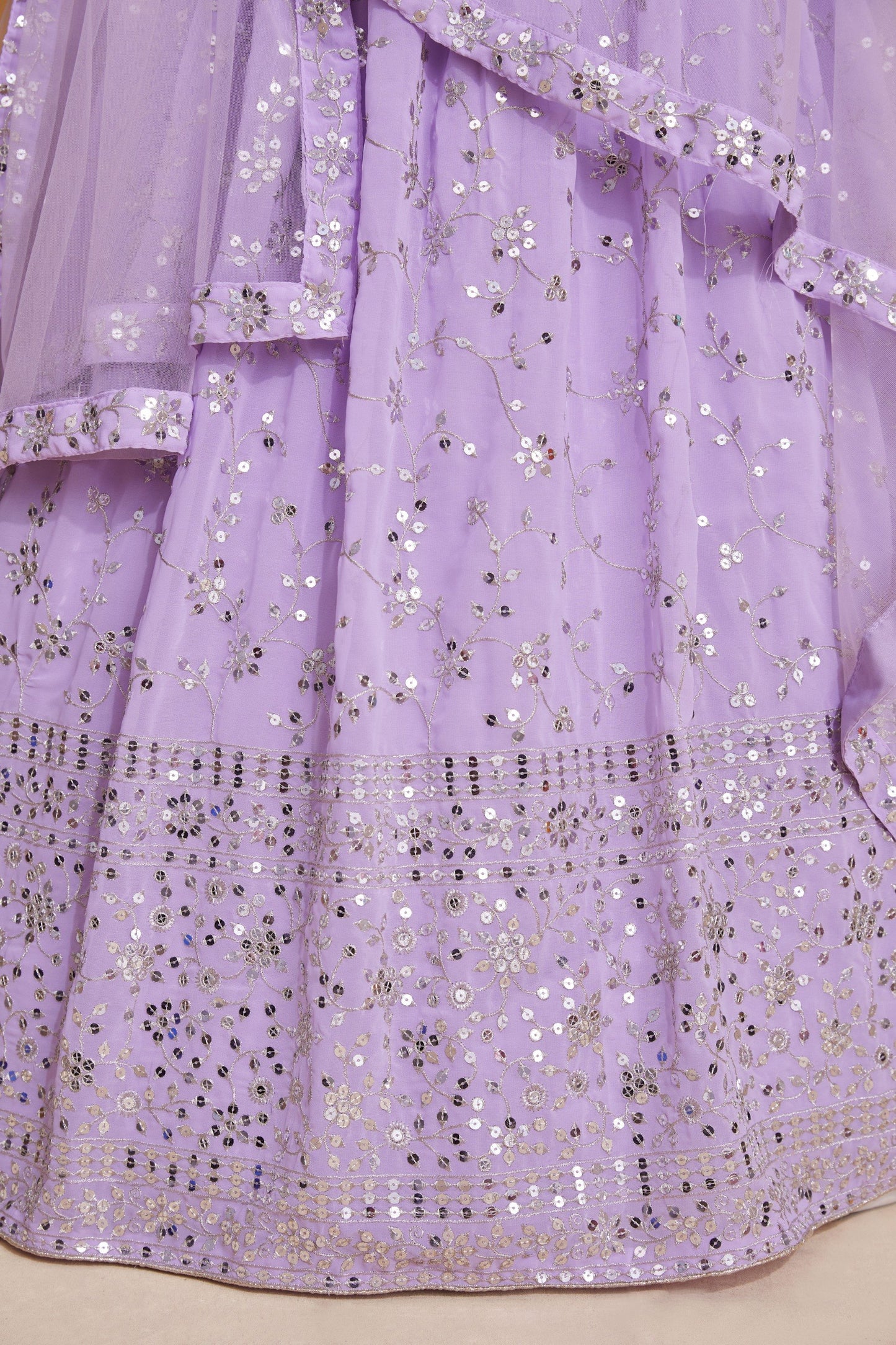 Premium Georgette Heavy Zari & Sequence Embroidery Lehenga Fabric