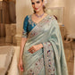 Wedding Wear Pure Kanjivarm Silk Heavy Embroidery Work Saree
