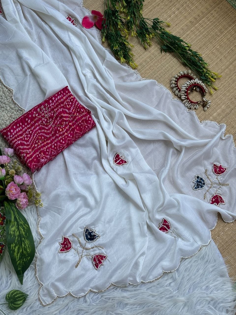 Very Soft nd Elegant Rich look chinnon silk saree