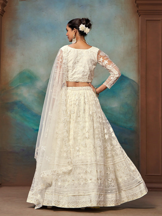 Soft Net Heavy Zari Sequence & Embroidery Work Choli