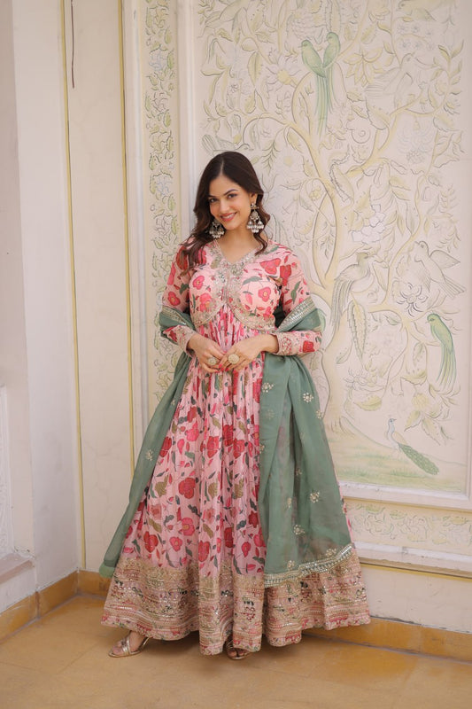 PREMIUM READYMADE ALIA CUT GOWN WITH DUPATTA SET