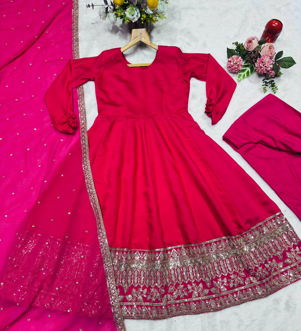PREMIUM READYMADE ANARKALI SUIT SET   [3 PIS]